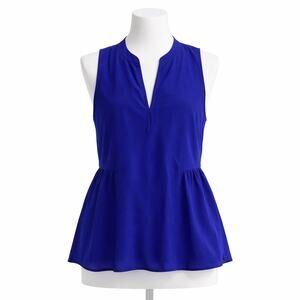 Amanda Uprichard 100% Silk Top Size S Cobalt Blue Sleeveless Silky Flowy *READ